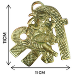 Shri Ganesh Wall Hanging in brass, with intricate design, 11×11CM, perfect for temple, office, and home doors