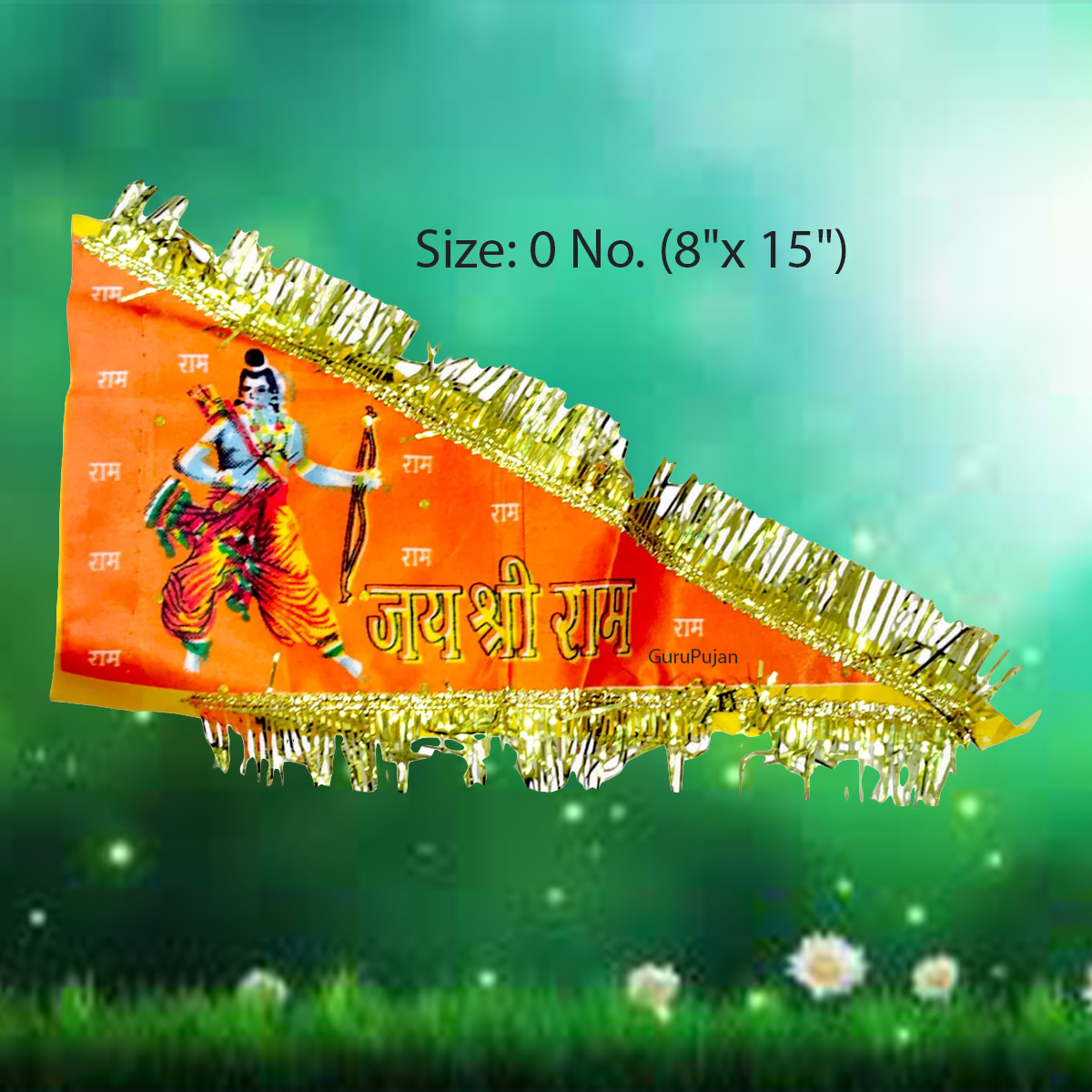 Shri Ram Ji Flag | Ramlalla Jhanda in vibrant orange and saffron, representing victory, righteousness, and protection.