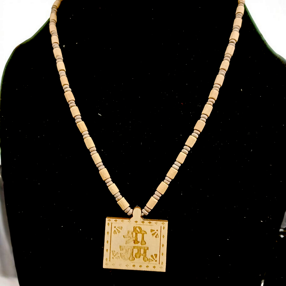 Shri Ram Tulsi Wood Locket with Tulsi Mala, symbolizing divine devotion and protection from negative energies.