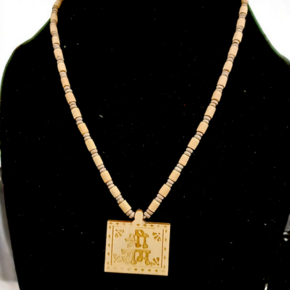 Shri Ram Tulsi Wood Locket with Tulsi Mala, symbolizing divine devotion and protection from negative energies.