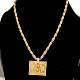 Shri Ram Tulsi Wood Locket with Tulsi Mala, symbolizing divine devotion and protection from negative energies.
