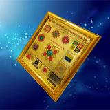 Shri Sampoorna Kalsarp Yantra with gold plating and frame, designed to remove Kalsarp Dosh and bring prosperity, success, and protection