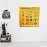 Shri Sampoorna Vyapaar Vridhi Yantra with gold plating and frame, designed to increase business growth, wealth, and prosperity
