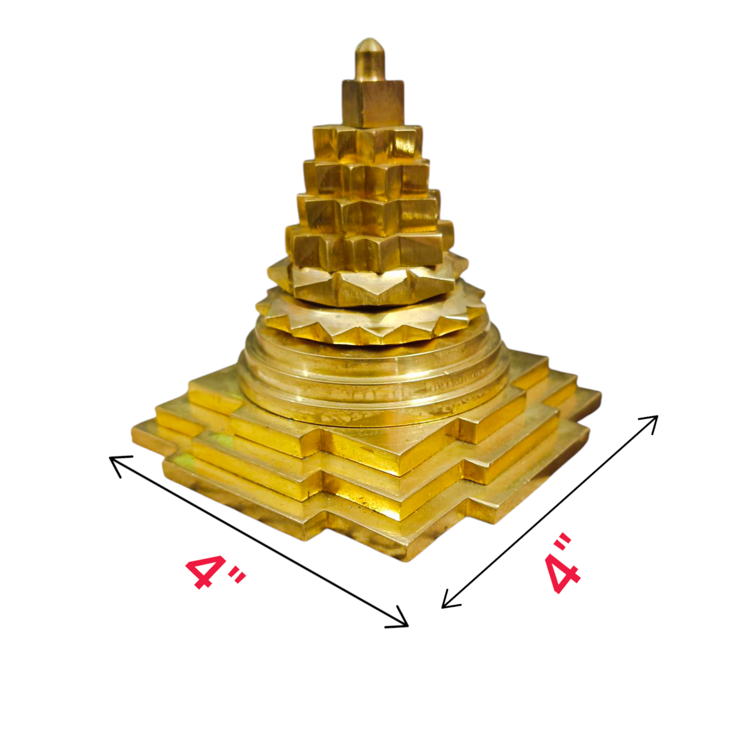 Shri Yantra In Brass - Lab Certified Meru Yantra with intricate geometric design, perfect for pooja, meditation, and attracting prosperity.

