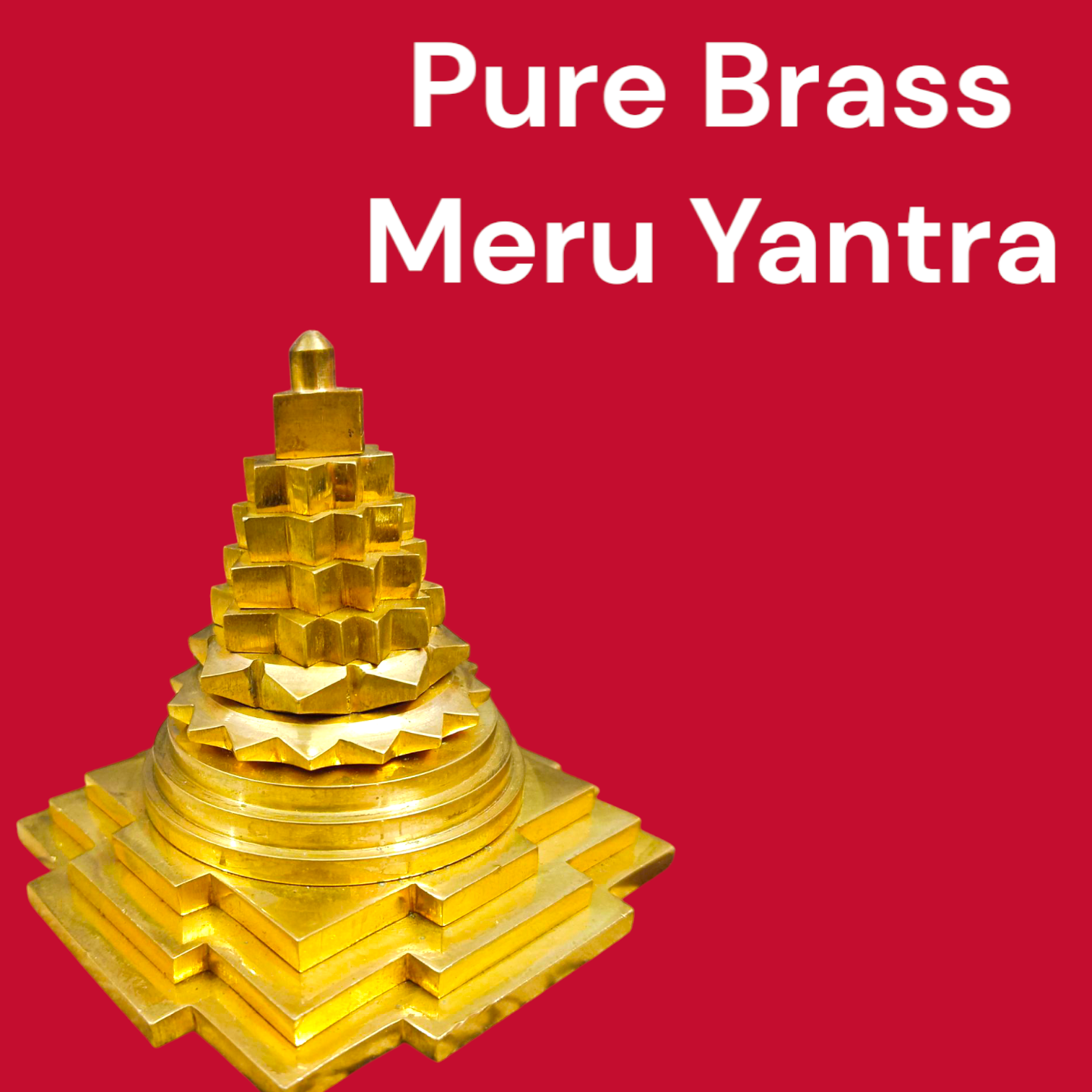 Shri Yantra In Brass - Lab Certified Meru Yantra with intricate geometric design, perfect for pooja, meditation, and attracting prosperity.


