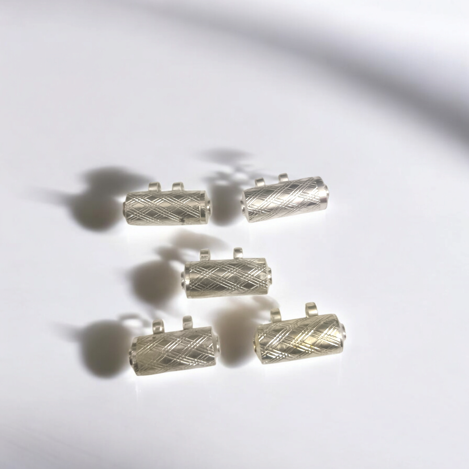 Silver Metal Taweez With Free Bhojpatra Sheet | Spiritual Amulet Big Size Set Of 5