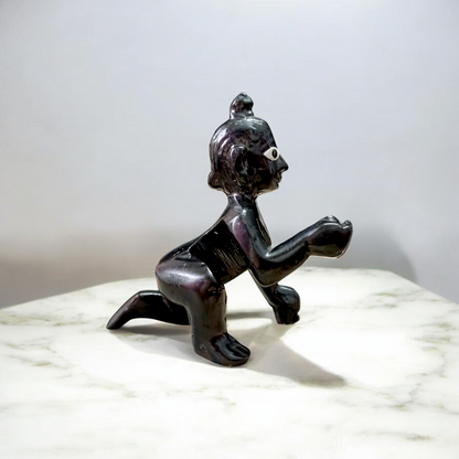 Small Black Laddu Gopal Idol in Size 1, Bal Gopal statue for home puja