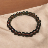 Stretchable Natural Smokey Quartz Bracelet with 8mm round beads, certified and designed for healing and grounding