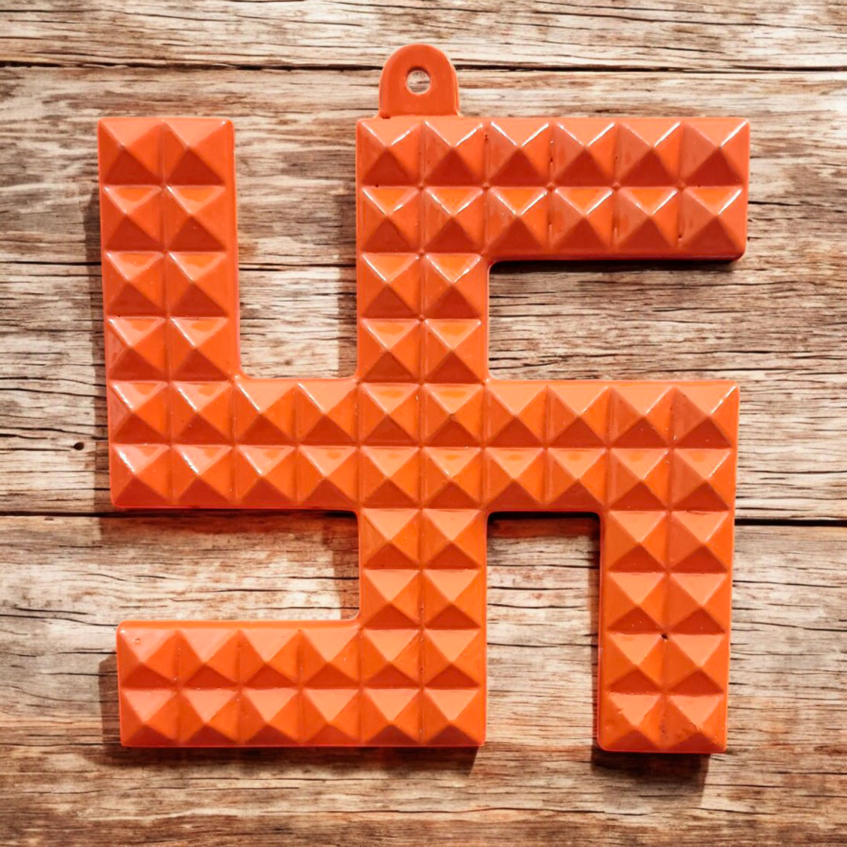 Swastik Wall Hanging with 68 Vaastu Pyramids in metal, 9×9CM, perfect for removing Vaastu dosh and enhancing positive energy in home, office, and temple