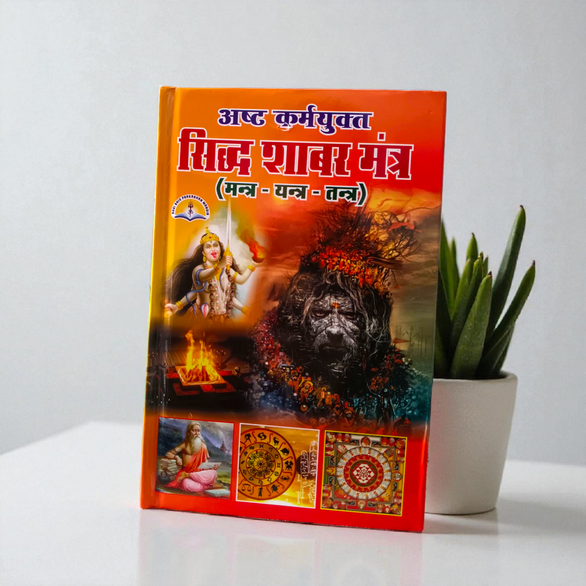 The image displays the cover of Shabar Mantra | Hindi Book, featuring intricate spiritual designs and symbols representing the power of Shabar mantras