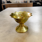 Traditional Brass Akhand Jyot with glass cover for Pooja, home temple, and gift use