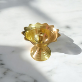 Traditional Brass Akhand Jyot with glass cover for Pooja, home temple, and gift use