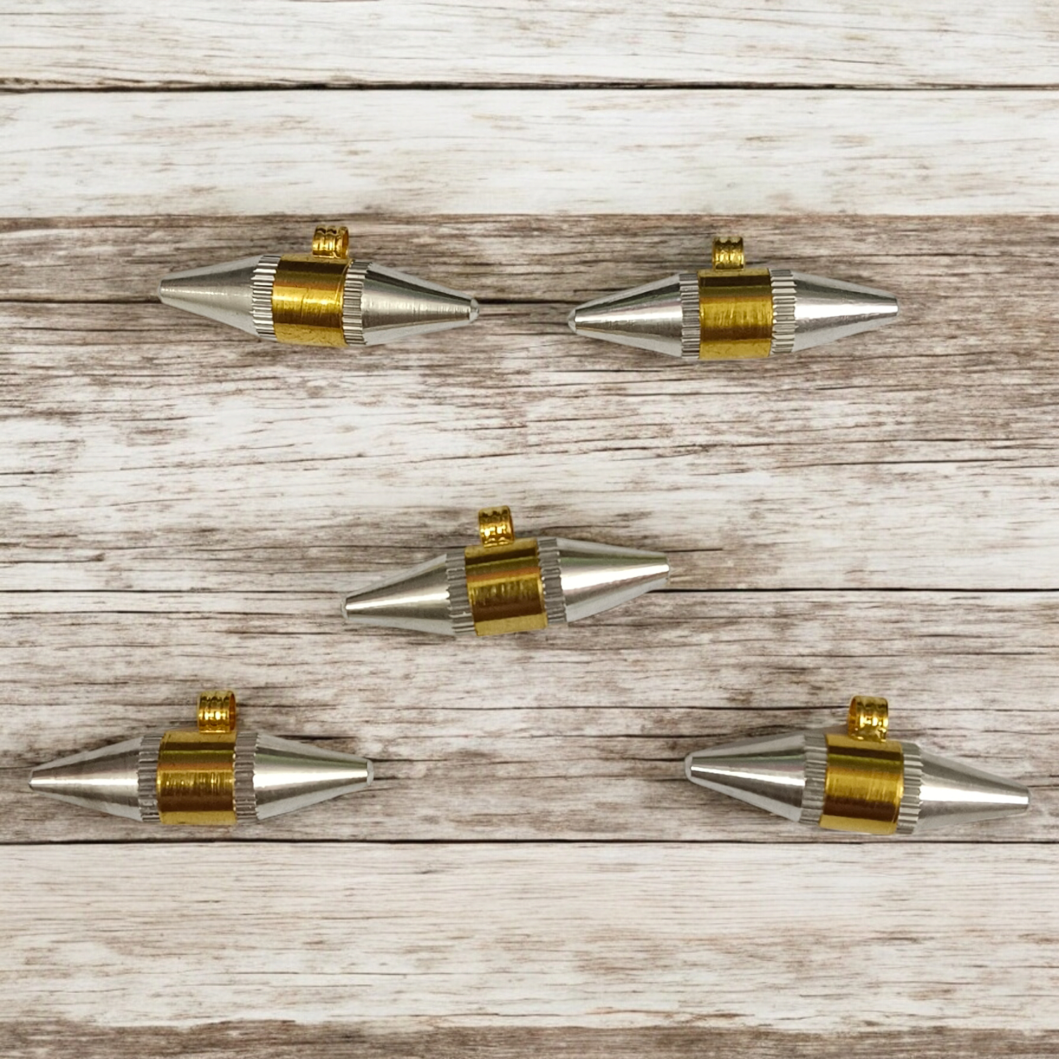 Triloh Taweez made with silver, copper, and brass, set of 5 with free Bhojpatra Sheet for spiritual protection.