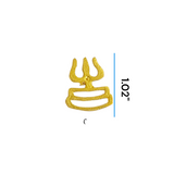 Trishakti Trisul Tilak Stamp applied on the forehead, providing a soothing and cooling effect, symbolizing spiritual protection and blessings.