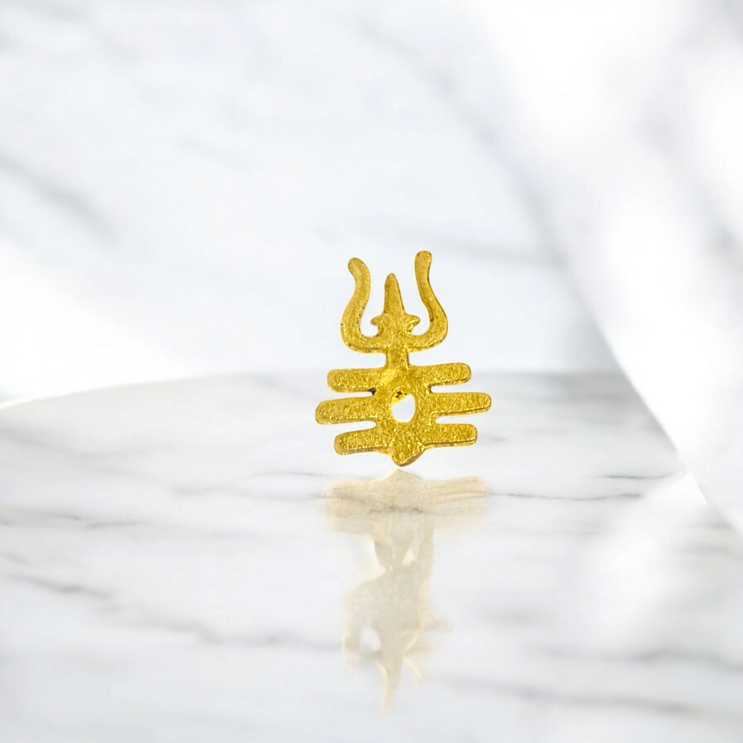 Trishul Tripund Tilak Stamp applied on the forehead, symbolizing protection, purity, and devotion during religious ceremonies and daily worship