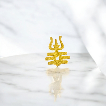 Trishul Tripund Tilak Stamp applied on the forehead, symbolizing protection, purity, and devotion during religious ceremonies and daily worship