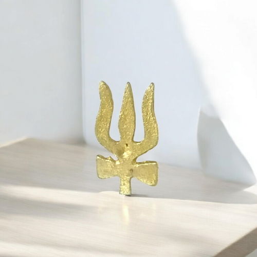 Trishul with Damru Tilak Stamp | Shiva Devotion Forehead Puja Tool – Gurupujan
