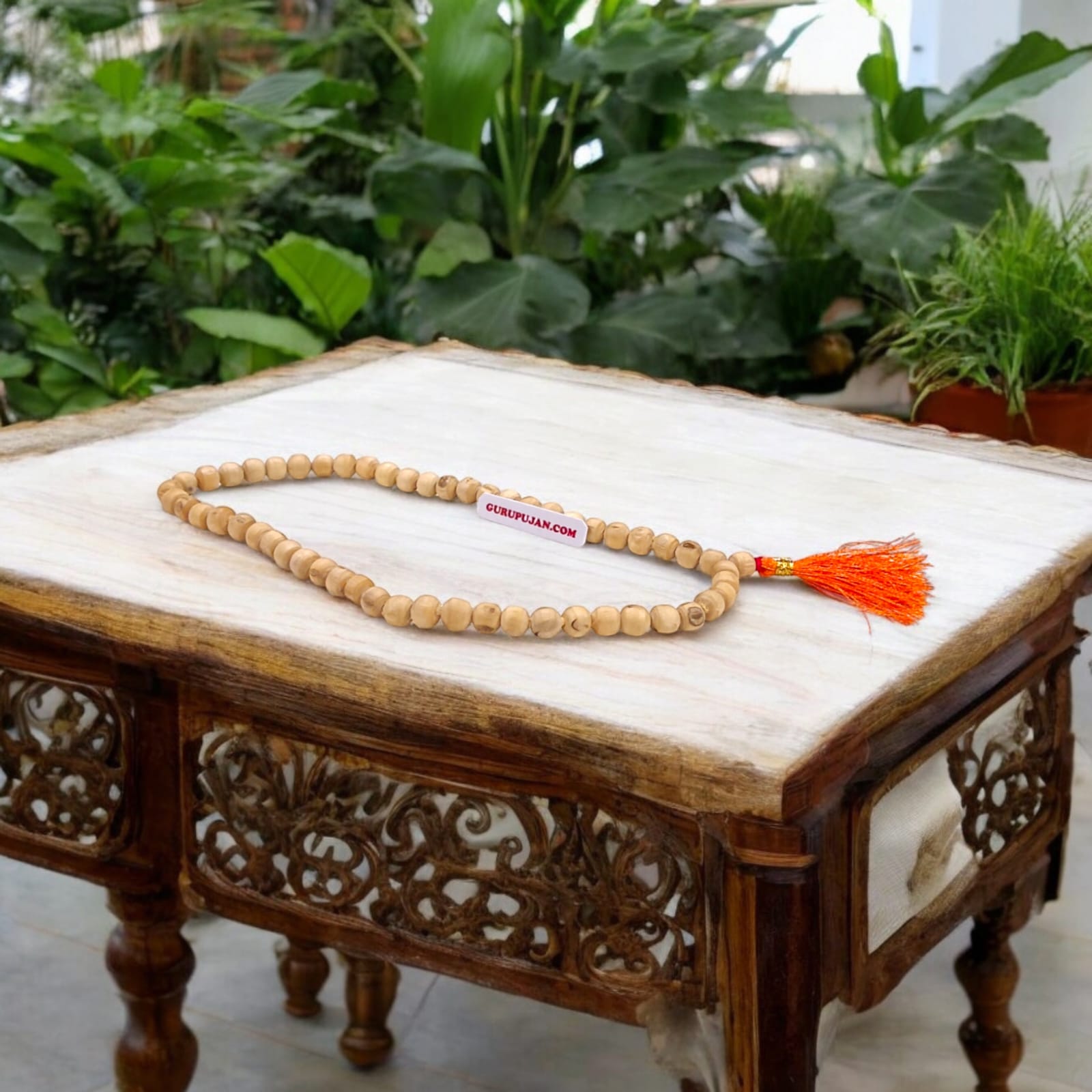 Tulsi Mala 54+1 beads made from original Tulsi wood, lab certified, 8MM beads perfect for chanting mantras and spiritual wear.