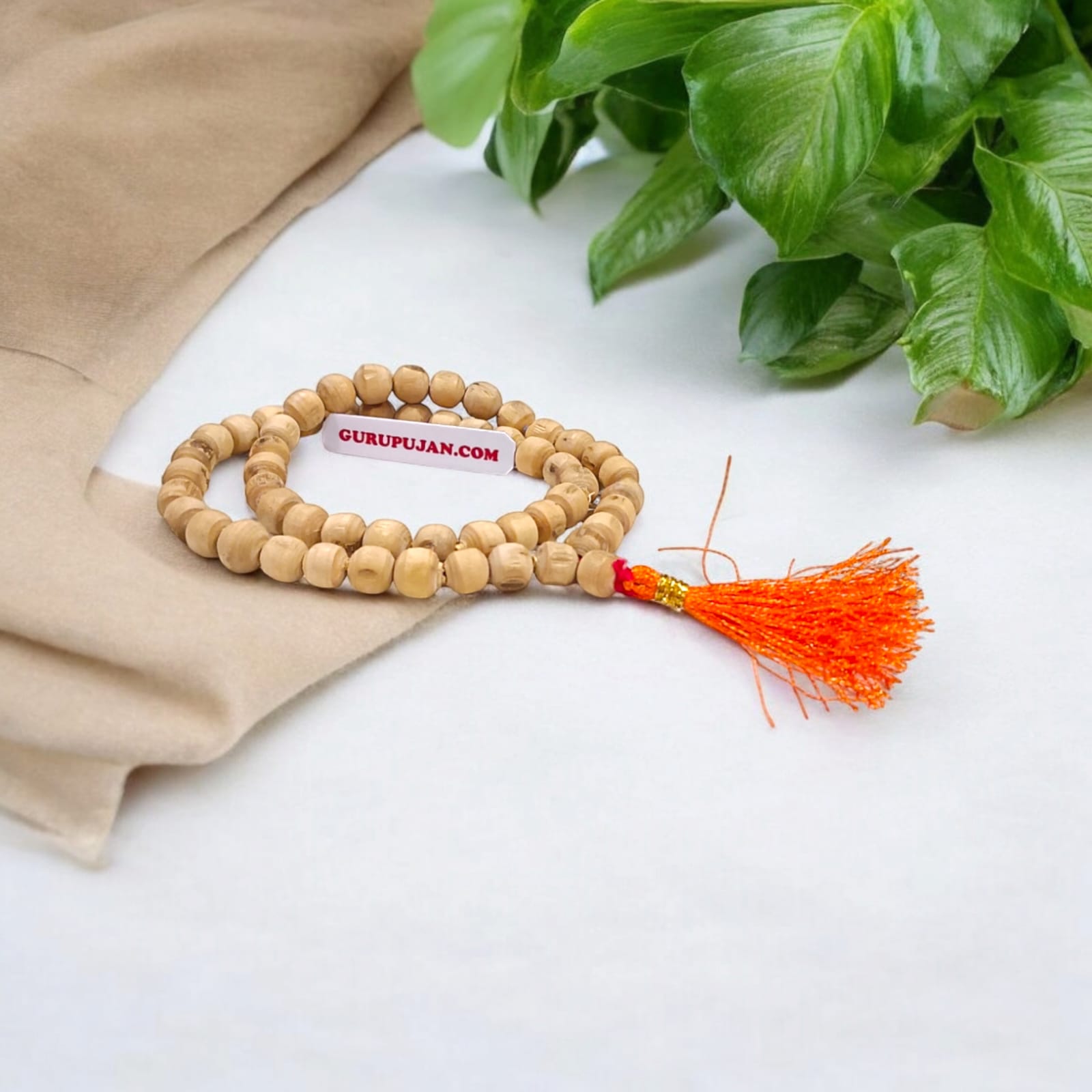 Tulsi Mala 54+1 beads made from original Tulsi wood, lab certified, 8MM beads perfect for chanting mantras and spiritual wear.