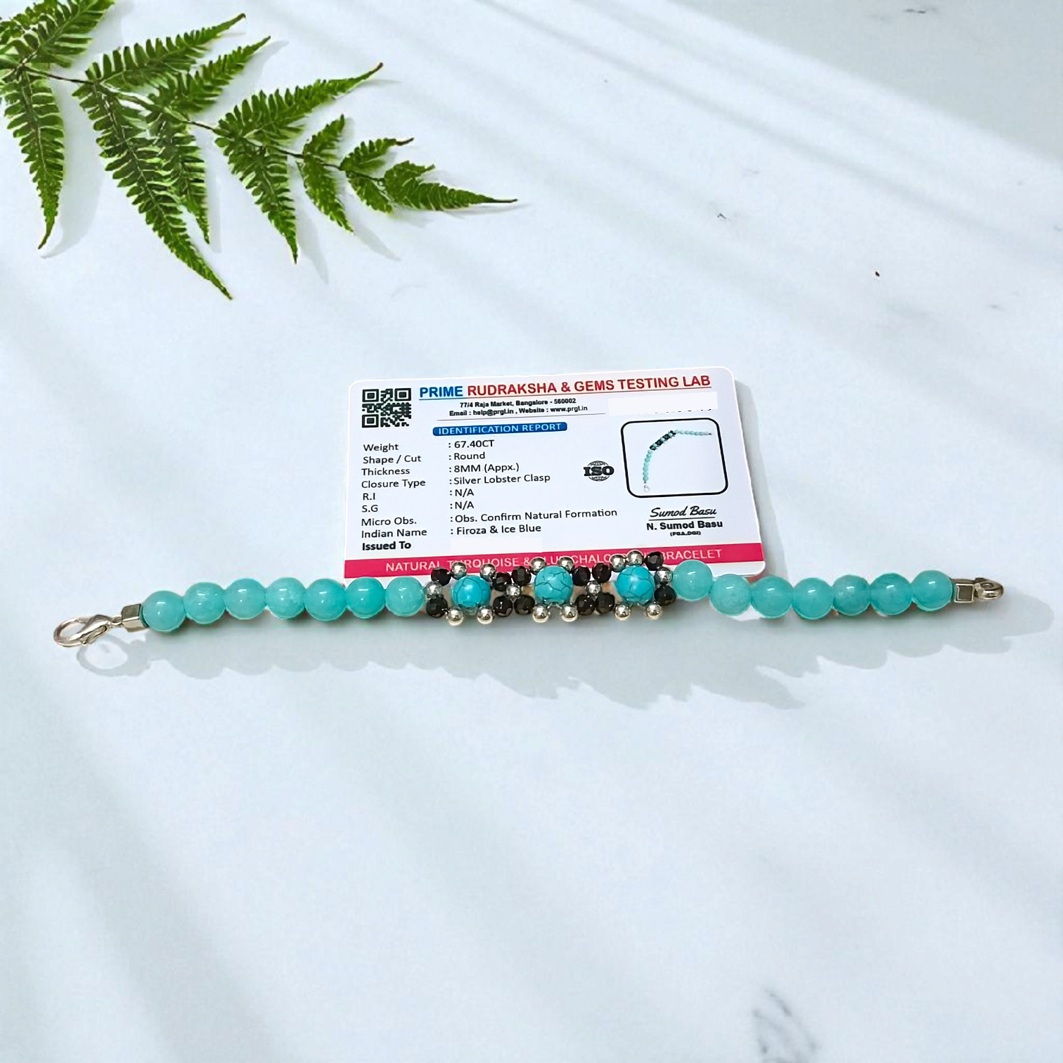 Turquoise and Blue Chalcedony gemstone bracelet with 8mm round beads on elastic thread, spiritual and healing jewelry