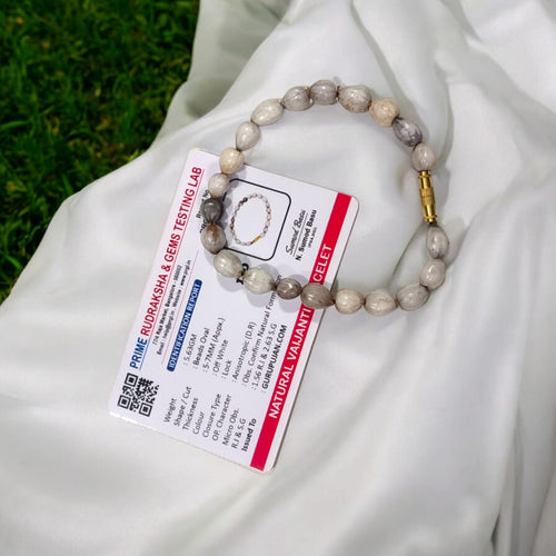 Vaijanti Bracelet | Natural Beads with Certificate | Golden Screw Lock