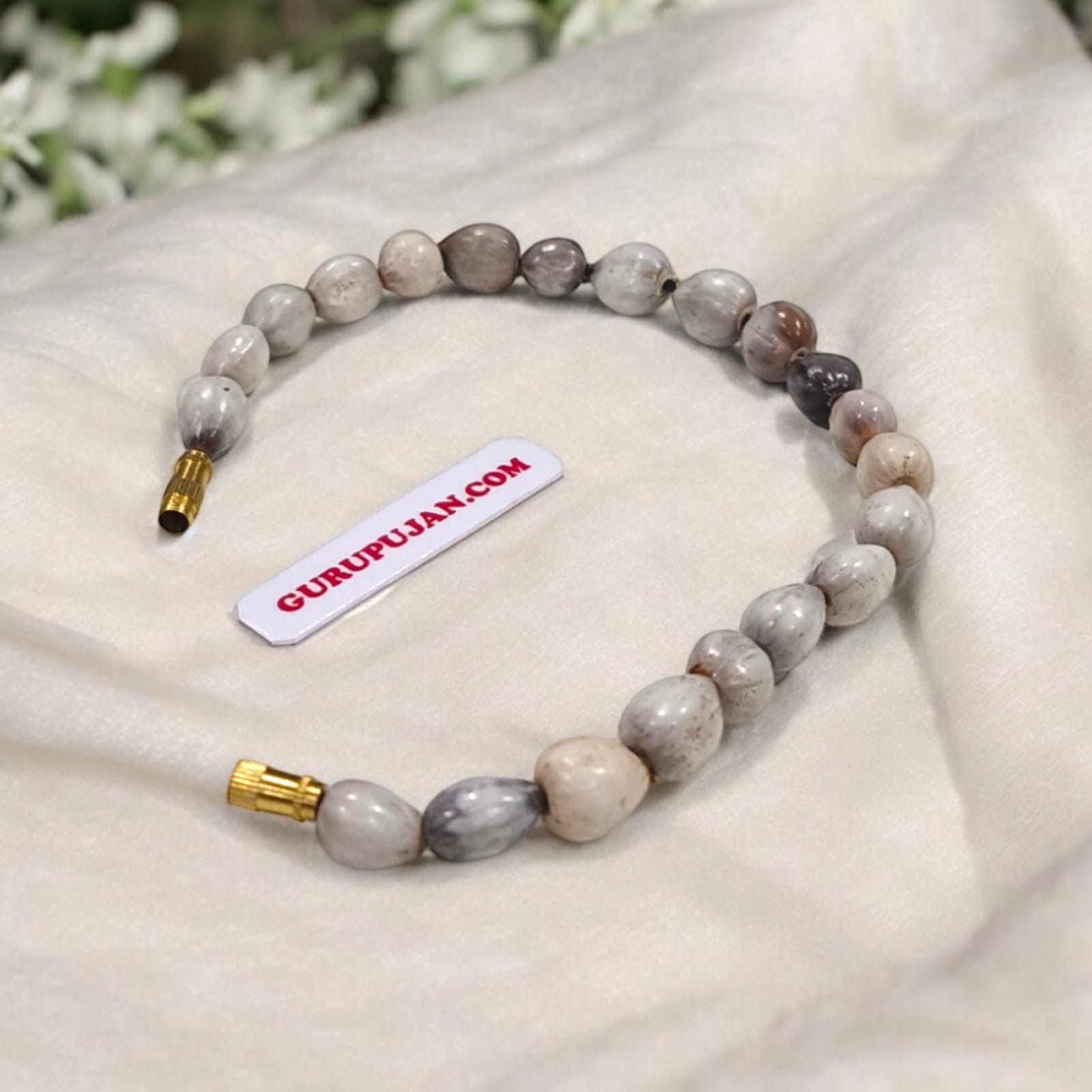 Vaijanti Bracelet crafted with natural Vaijanti beads, featuring a golden screw lock design, certified for authenticity and spiritual benefits.