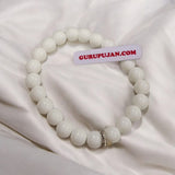 White Agate Bracelet with 8MM natural beads, lab certified, stretchable design for peace, positivity, and emotional healing.