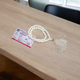 White Agate Mala 54+1 beads, also called Safed Hakik ki Mala, featuring 8MM beads, lab certified, ideal for jaap, meditation, and daily wear.