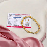 White Gunja Bracelet made from natural white Ratti beads with a secure screw lock design, Lab Certified for authenticity.