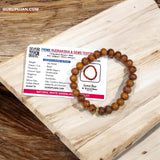 White Sandalwood (Safed Chandan) Bracelet with natural 8MM beads, lab certified, stretchable design, promoting peace, focus, and spiritual growth.