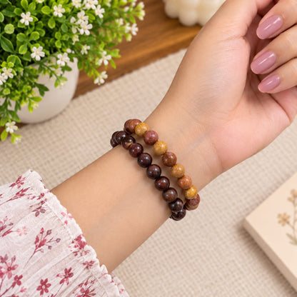 White and Red Sandalwood Bracelet Combo 8MM Lab Certified for Meditation and Daily Wear