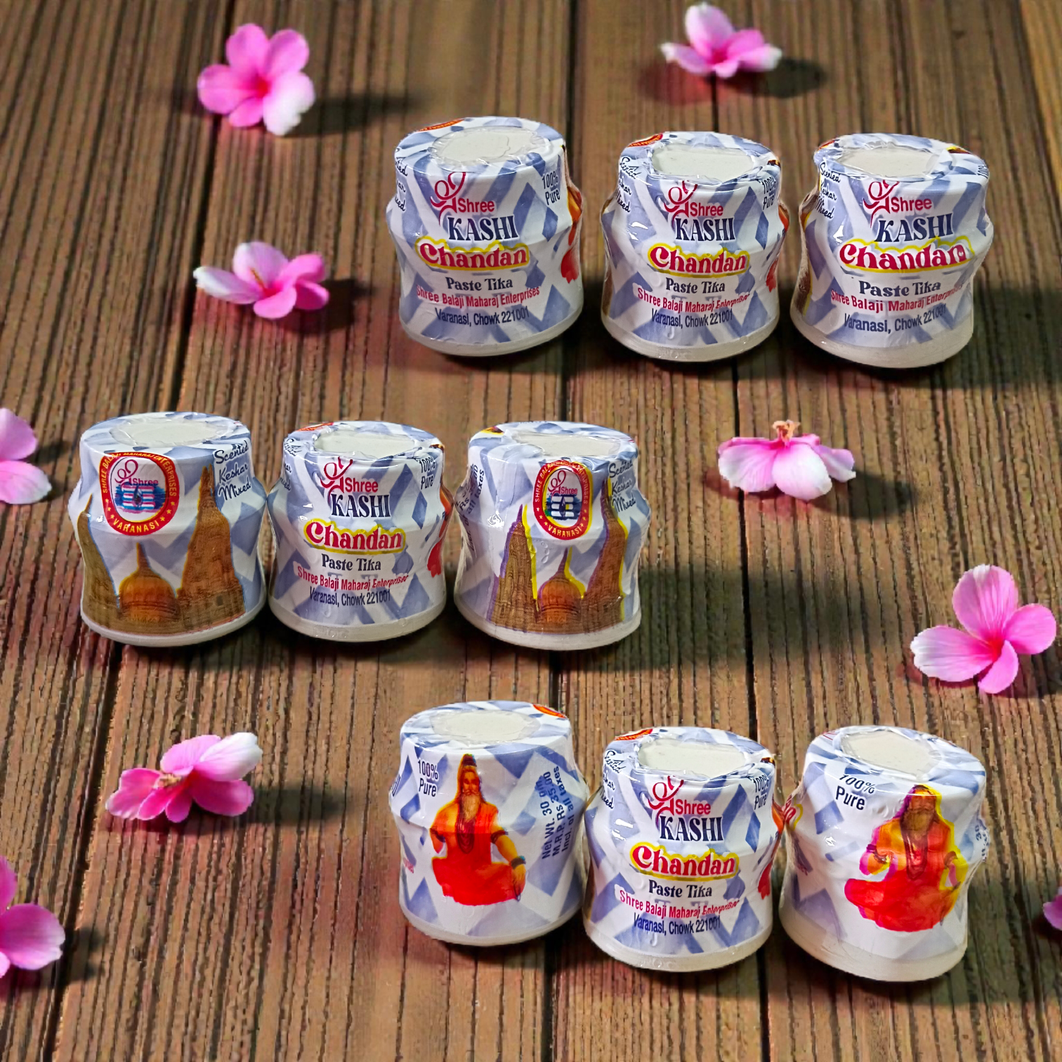 White chandan paste tika container used for tilak and religious rituals