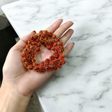 Wired Rudraksha Mala with 5mm beads studded in golden wire, lab certified for meditation and energy balance