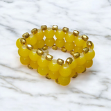Yellow Agate Bracelet | 8mm Beads Stretchable Bracelet | Lab Certified