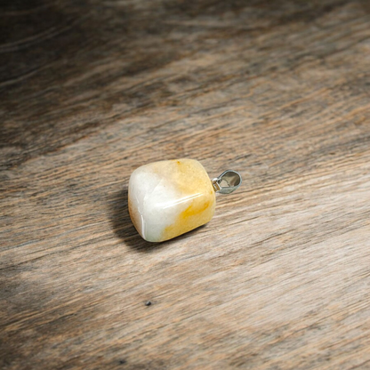 Yellow Aventurine Pendent with Chain - Lab Certified Spiritual Gemstone for Daily Wear by Men & Women