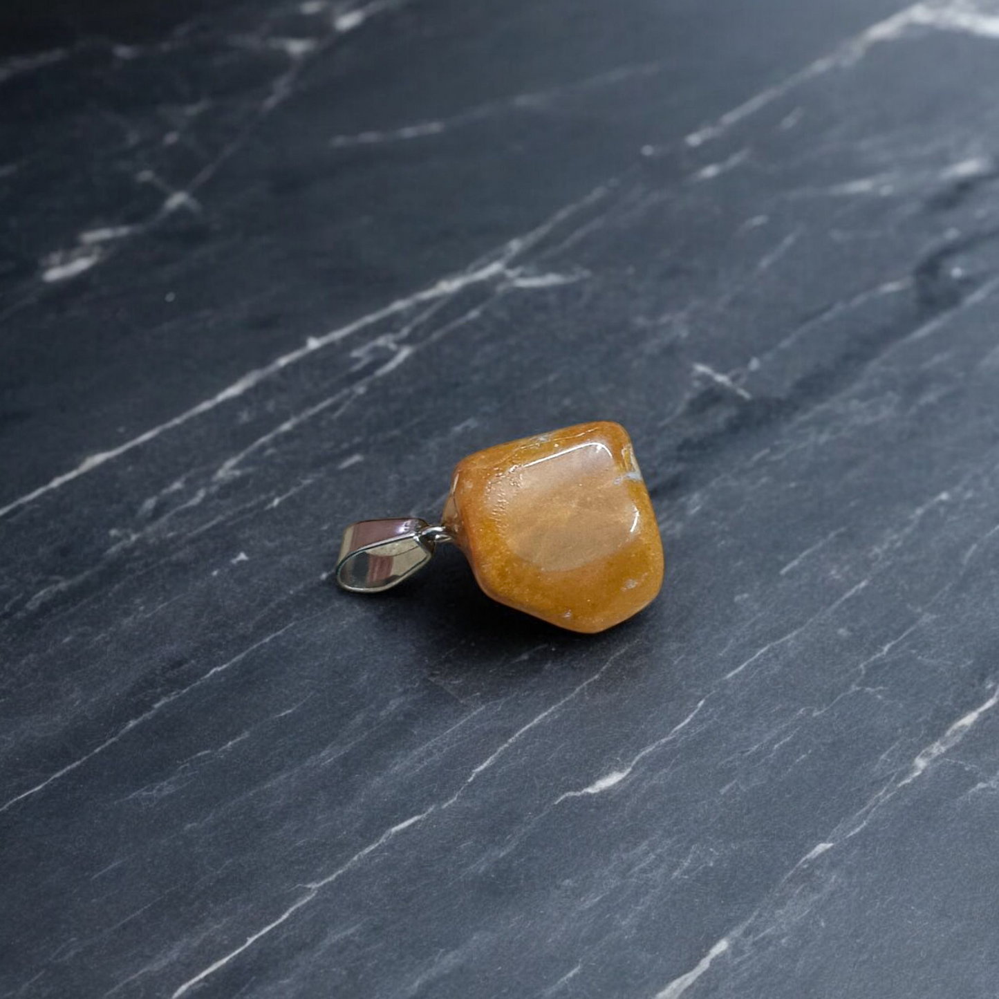 Yellow Aventurine Pendent with Chain - Lab Certified Spiritual Gemstone for Daily Wear by Men & Women