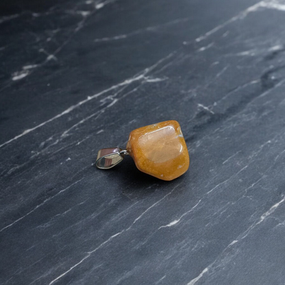 Yellow Aventurine Pendent with Chain - Lab Certified Spiritual Gemstone for Daily Wear by Men & Women