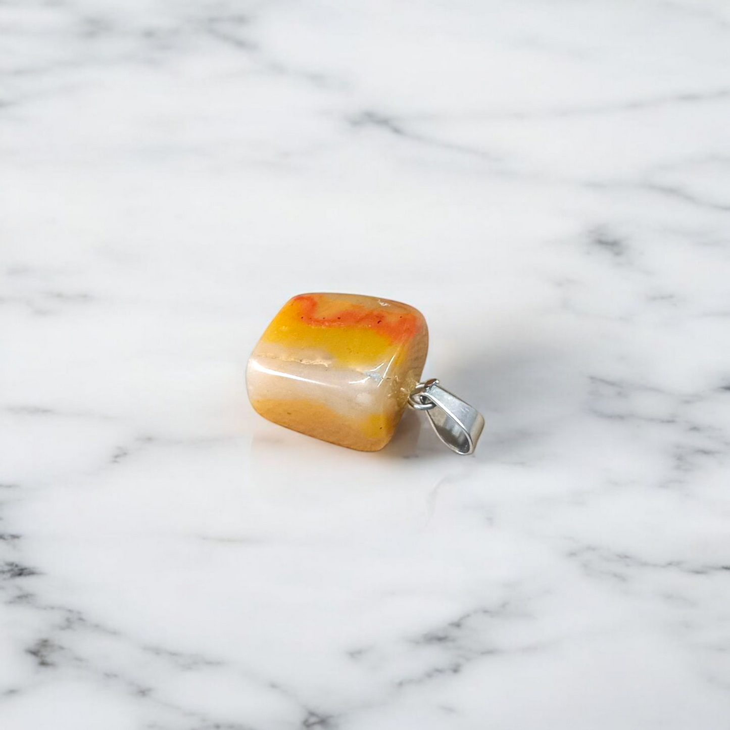 Yellow Aventurine Pendent with Chain - Lab Certified Spiritual Gemstone for Daily Wear by Men & Women
