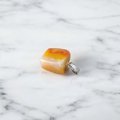 Yellow Aventurine Pendent with Chain - Lab Certified Spiritual Gemstone for Daily Wear by Men & Women