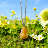 Yellow Aventurine Pendent with Chain - Lab Certified Spiritual Gemstone for Daily Wear by Men & Women
