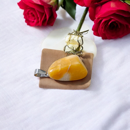 Yellow Aventurine Pendent with Chain - Lab Certified Spiritual Gemstone for Daily Wear by Men & Women