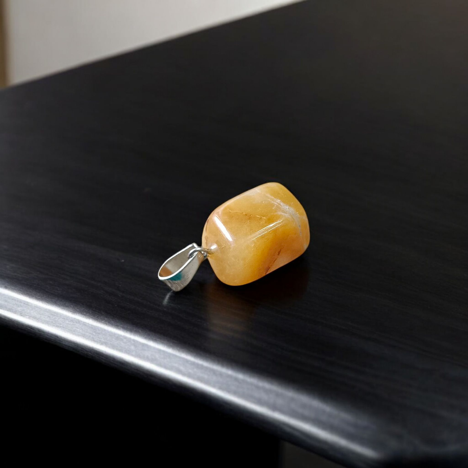 Yellow Aventurine Pendent with Chain - Lab Certified Spiritual Gemstone for Daily Wear by Men & Women