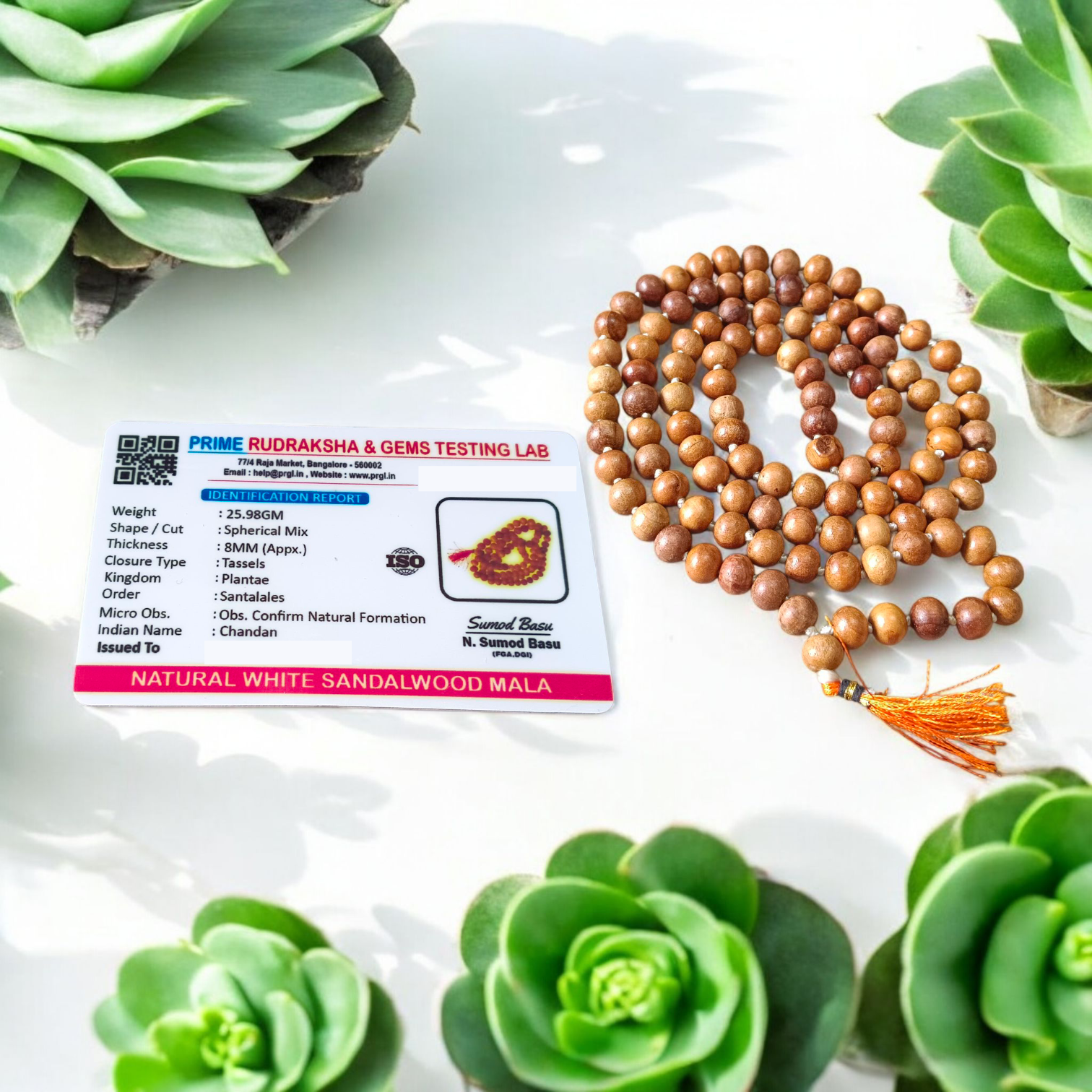 mage showing a Combo of 4 Jaap Malas (Rudraksha, Sphatik, Red &amp; White Chandan) placed neatly with 108+1 beads in each, ideal for meditation and chanting
