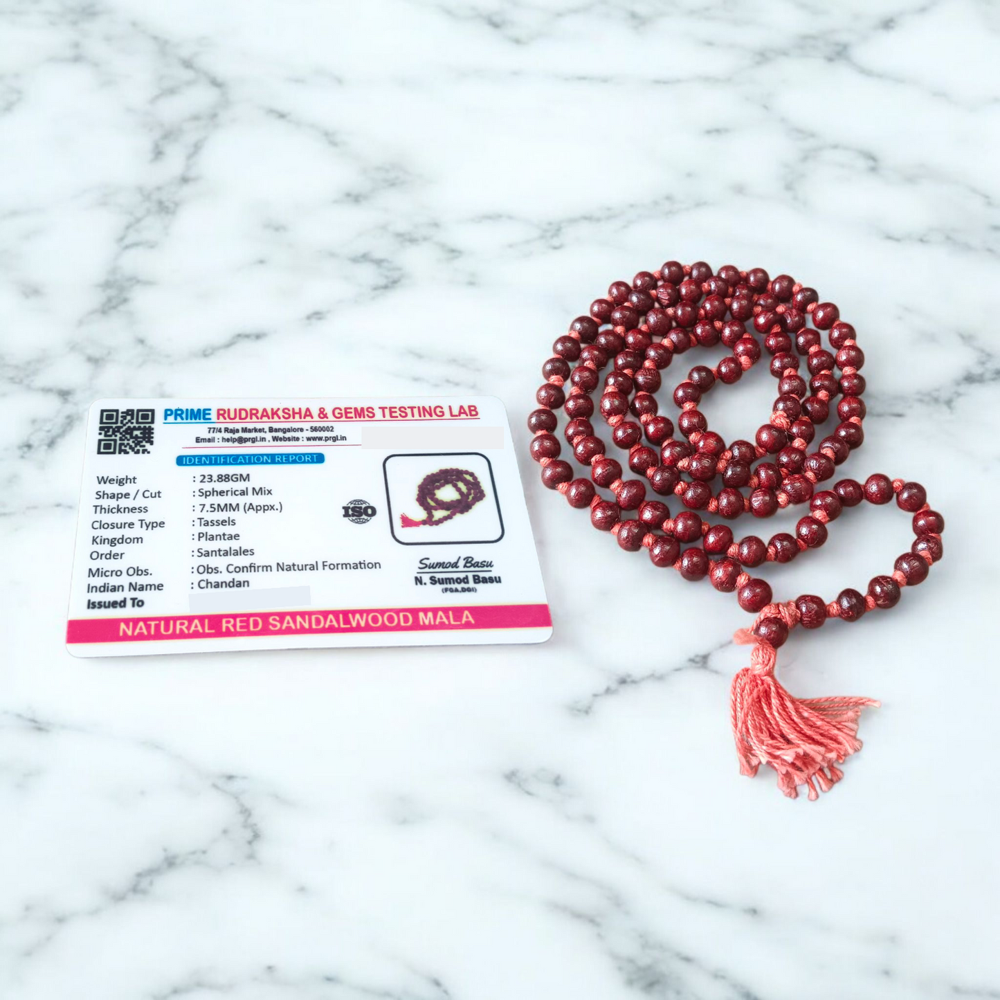 mage showing a Combo of 4 Jaap Malas (Rudraksha, Sphatik, Red &amp; White Chandan) placed neatly with 108+1 beads in each, ideal for meditation and chanting